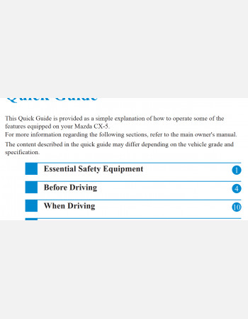  2012 - 2014 mazda cx-5 owners quick guide